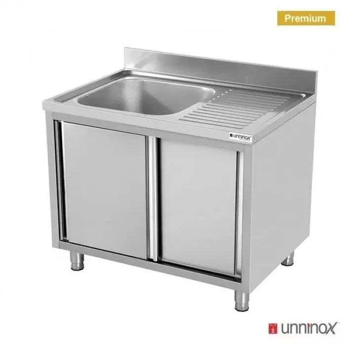 Spülenunterschrank 1 Schale links 140x70x85cm Edelstahl Gastronomie