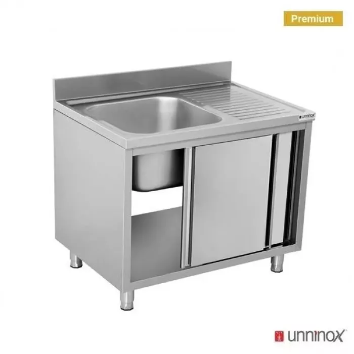 Spülenunterschrank 1 Schale links 140x70x85cm Edelstahl Gastronomie
