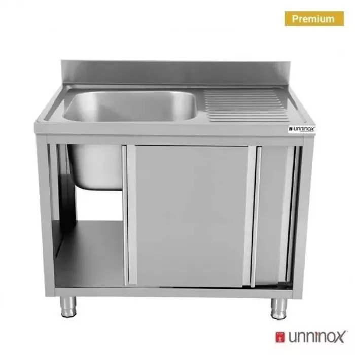 Spülenunterschrank 1 Schale links 140x70x85cm Edelstahl Gastronomie