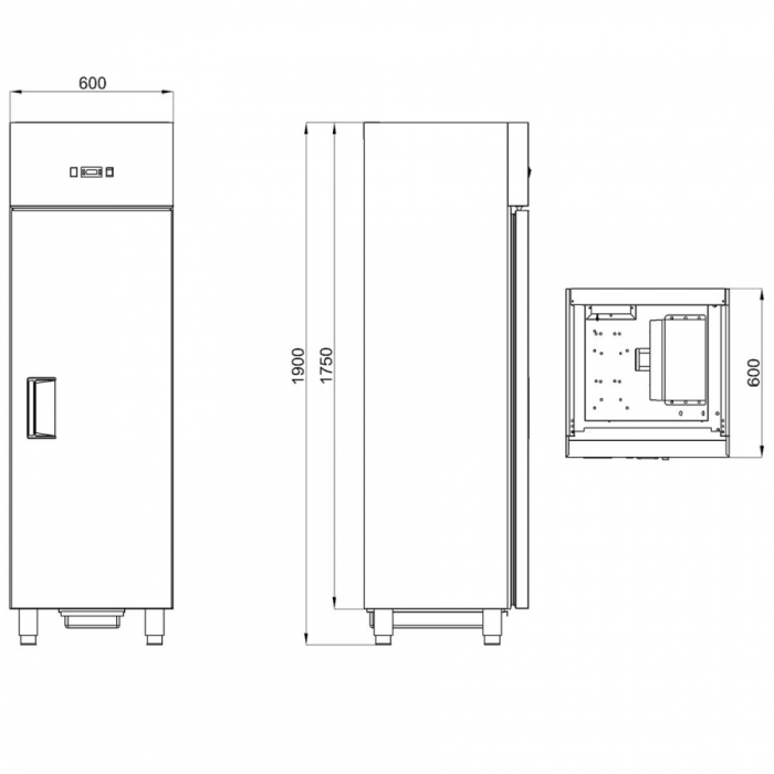 Mastro Tiefkühlschrank 400 Liter aus Edelstahl | -10°/-18°C