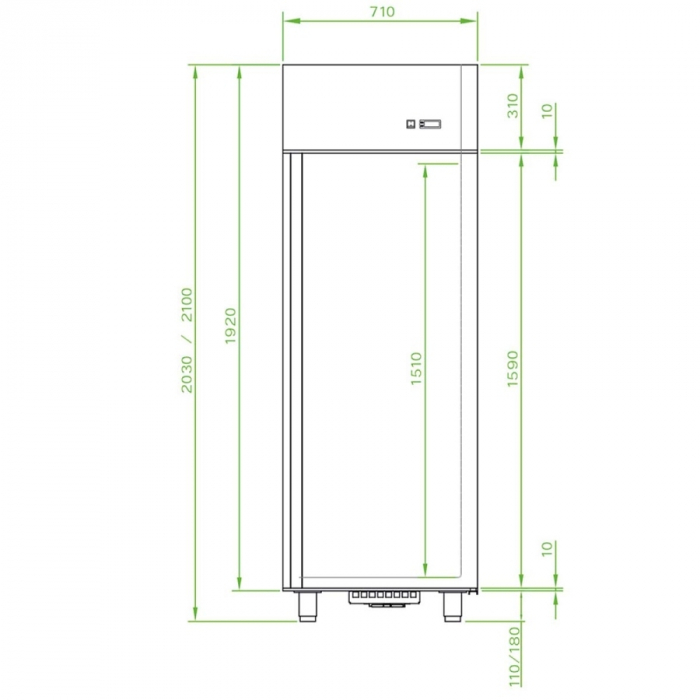 Mastro Edelstahl Tiefkühlschrank 600 Liter mit 1 Tür | -18°/-22°C
