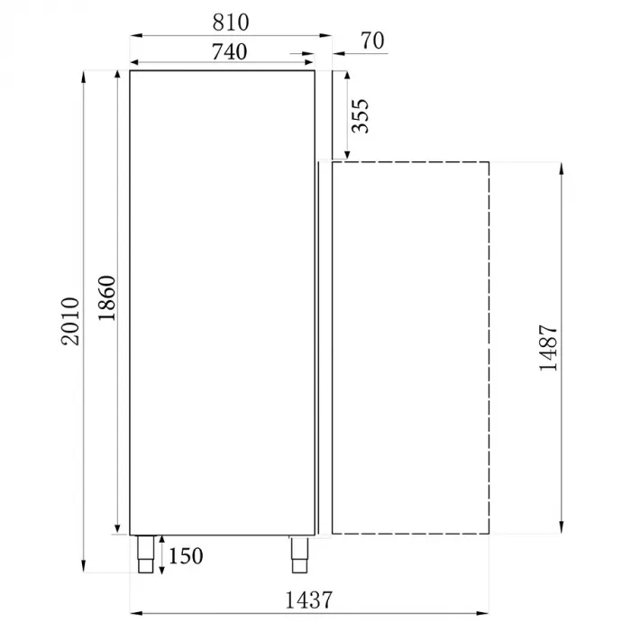 Combisteel Tiefkühlschrank Rfs+Alu 1200 Liter mit 2 Türen | -10°/-20° C