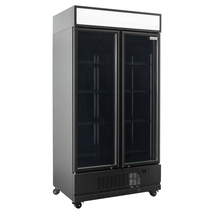 TOPLINE Getränkekühlschrank 870 Liter mit LED-Leuchtaufsatz & 2 Glastüren