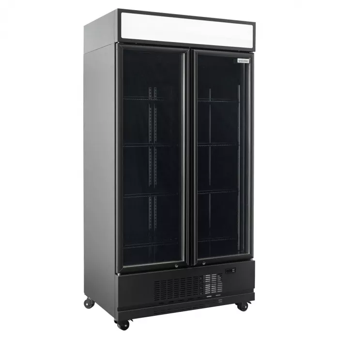 TOPLINE Getränkekühlschrank 870 Liter mit LED-Leuchtaufsatz & 2 Glastüren