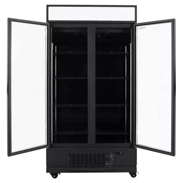 TOPLINE Getränkekühlschrank 870 Liter mit LED-Leuchtaufsatz & 2 Glastüren
