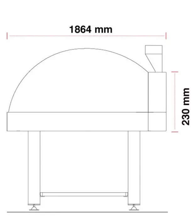 Holz Pizzaofen Pavesi JOY 140H | Backfläche statisch | 6 bis 8 Pizzen | B1805 x T1864 x H1900 mm