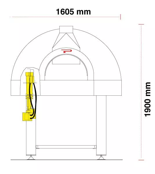 Gas Pizzaofen Pavesi JOY 120G | Backfläche statisch | 4 bis 6 Pizzen