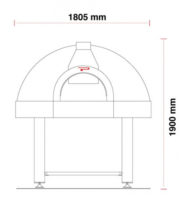 Holz Pizzaofen Pavesi JOY 140/160H | Backfläche statisch | 9 bis 11 Pizzen