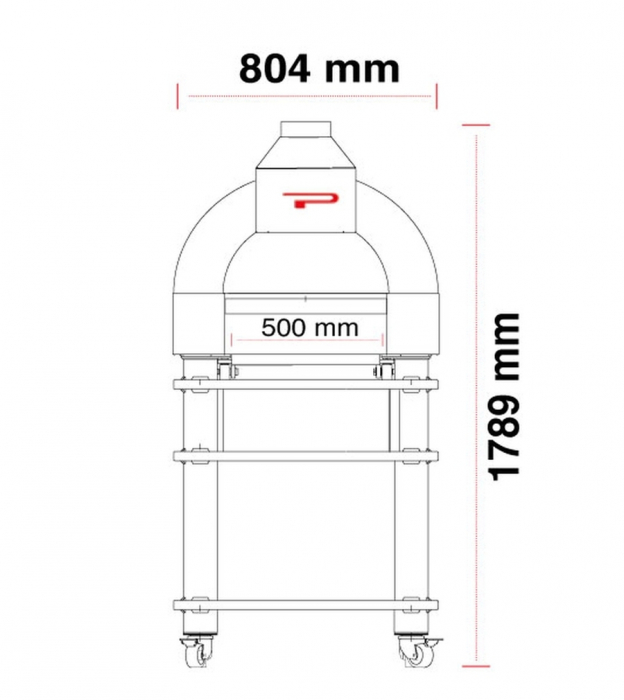 Mobiler Gasbackofen Pavesi JOY 60 | 1/2 Pizzen | Backfläche statisch