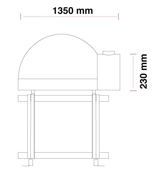Holzbackofen ideal für Garten | Pavesi JOY 90 | 2 bis 3 Pizzen