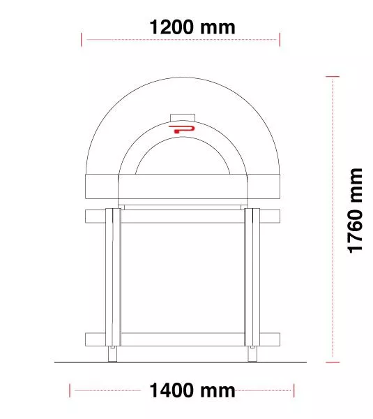 Holzbackofen ideal für Garten | Pavesi JOY 90 | 2 bis 3 Pizzen