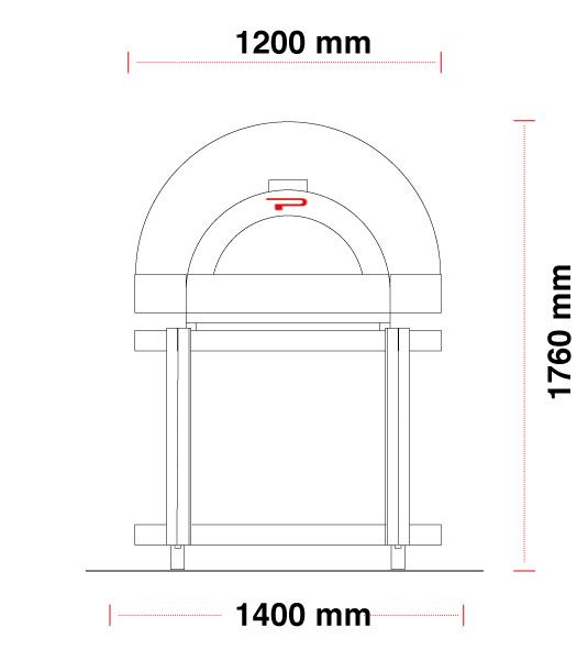 Gasbackofen ideal für Garten | Pavesi JOY 90G | 2/3 Pizzen