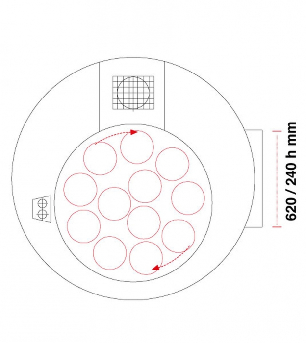 Holz Pizzaofen Pavesi PVP 130 ROUND | Backfläche rotierend | 10 bis 12 Pizzen
