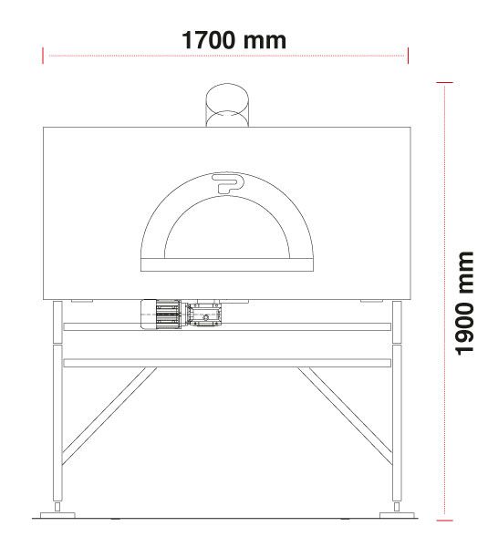 Gas Pizzaofen Pavesi PVP 130 | Backfläche rotierend | 10 bis 12 Pizzen