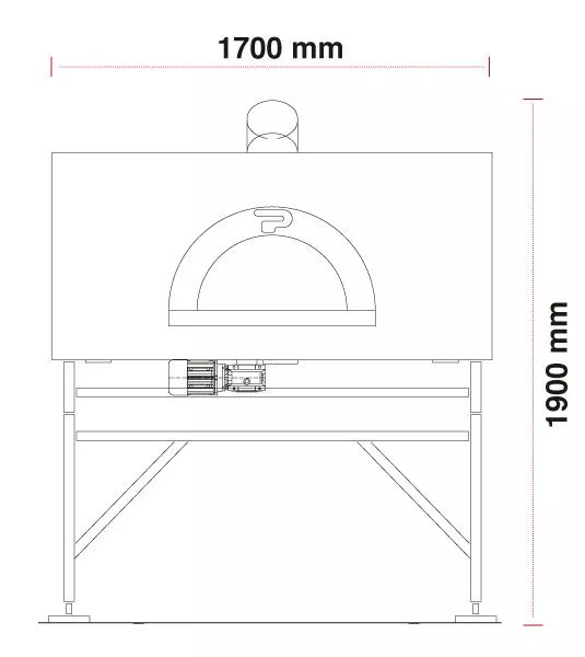 Gas Pizzaofen Pavesi PVP 130 | Backfläche rotierend | 10 bis 12 Pizzen