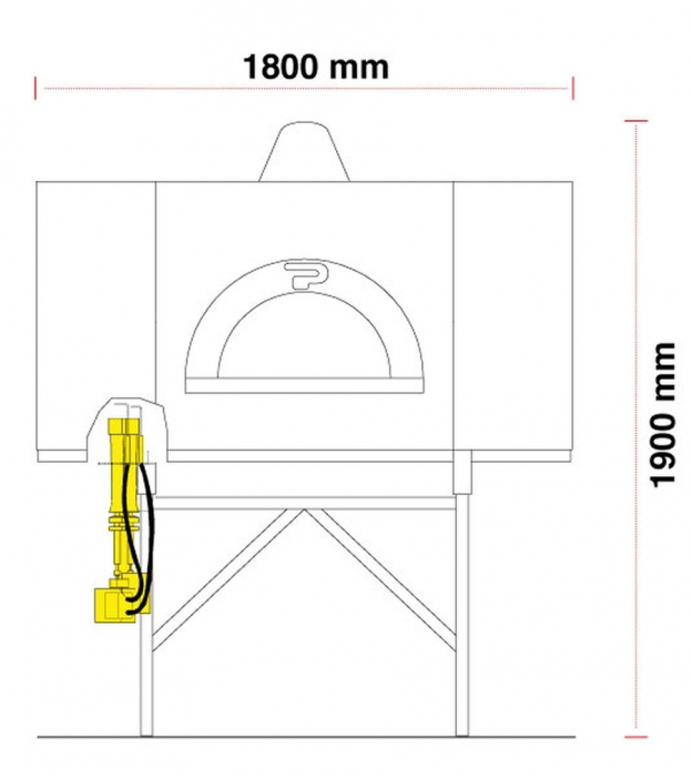 Gas Pizzaofen Pavesi RPM 140/180G | Backfläche statisch | Bis 17 Pizzen