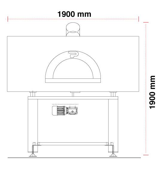 Gas Pizzaofen Pavesi PVP 150 | Backfläche rotierend | 14 bis 18 Pizzen