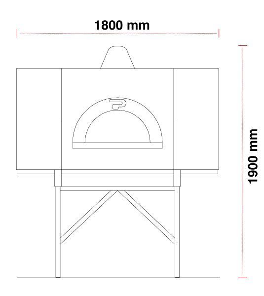 Holz Pizzaofen Pavesi RPM 140/180H | Backfläche statisch | Bis 16 Pizzen