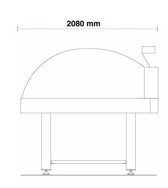 Gas Pizzaofen Pavesi JOY 140/160G | Backfläche statisch | 10 bis 12 Pizzen | B1805 x T2080 x H1900 mm