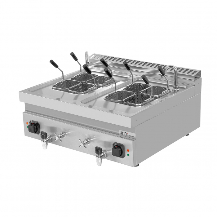 Pasta-Kocher 2x12L elektrisch – Edelstahl, 2×12 Liter, Tischgerät