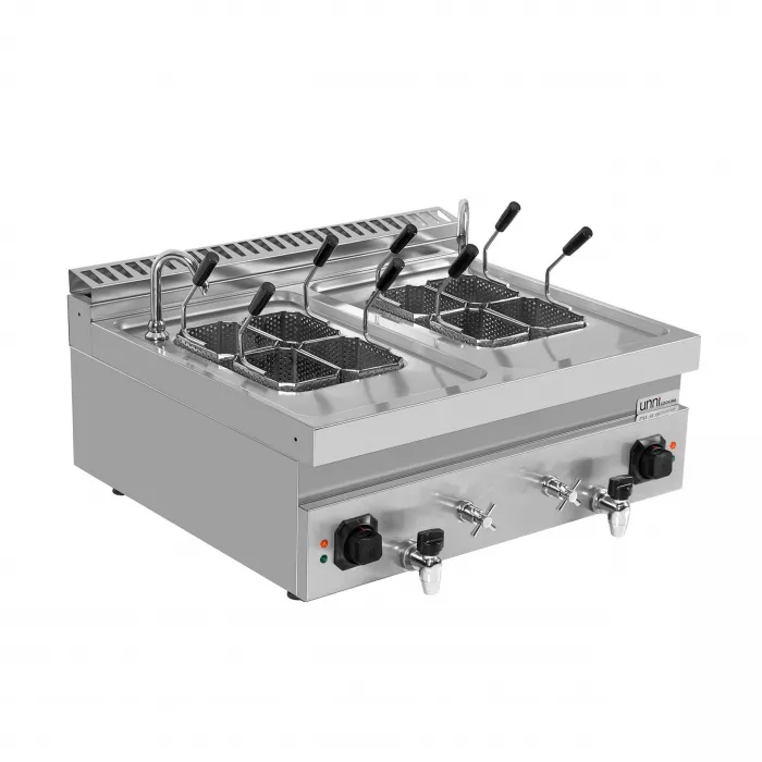 Nudelkocher 2x12L elektrisch – Edelstahl, 2×12 Liter, Tischgerät