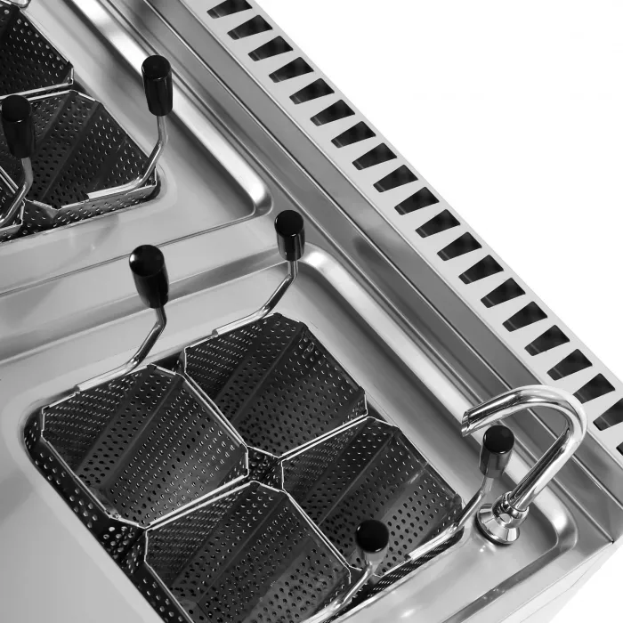 Nudelkocher 2x12L elektrisch – Edelstahl, 2×12 Liter, Tischgerät