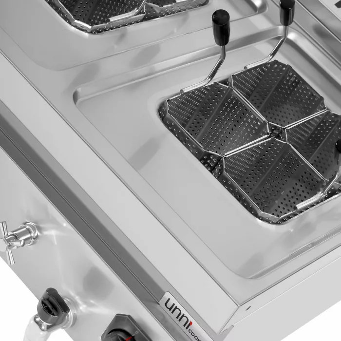 Nudelkocher 2x12L elektrisch – Edelstahl, 2×12 Liter, Tischgerät