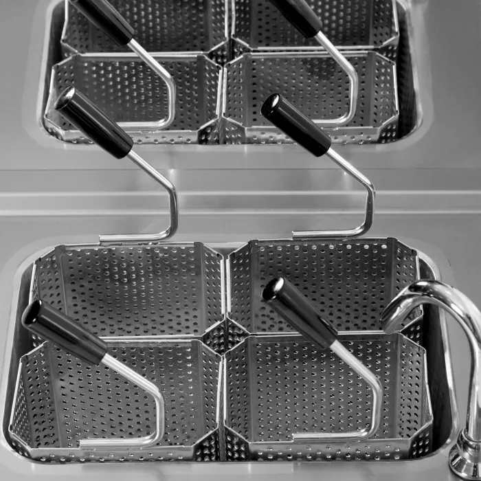 Nudelkocher 2x12L elektrisch – Edelstahl, 2×12 Liter, Tischgerät