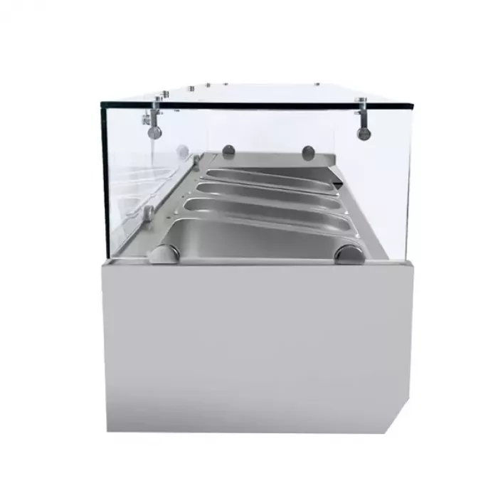 Gekühlte Arbeitsplatte 1600 mm Edelstahl für 7x GN 1/3 Behälter