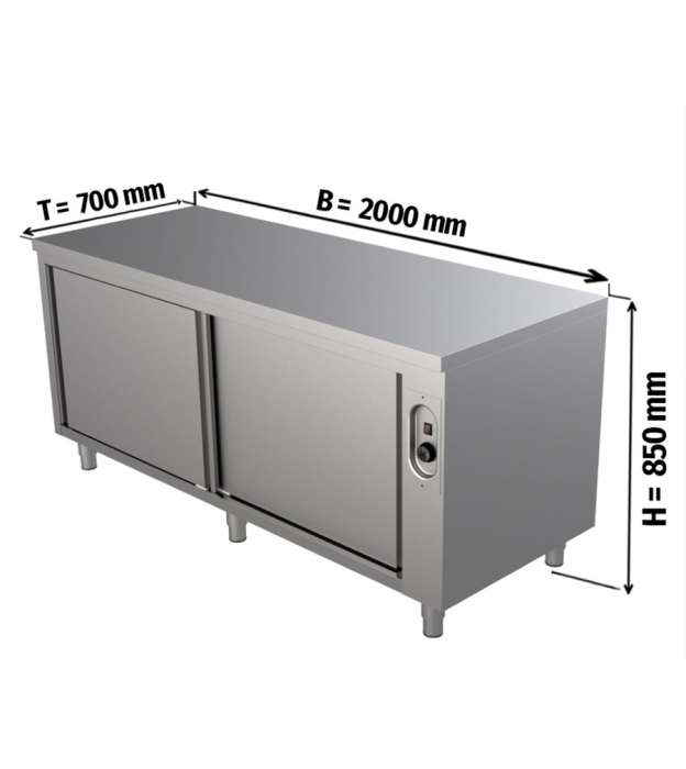 Wärmeschrank ECO mit Schiebetür | B2000 x T700 x H850 mm