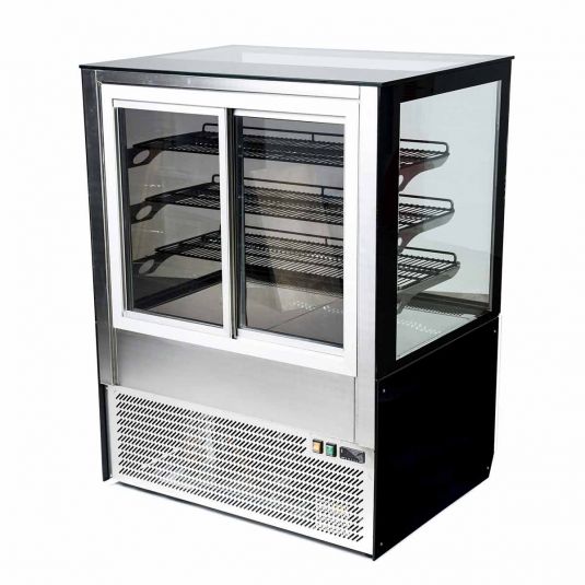 Wärmevitrine | Bordeaux-Schwarz | 1250x750x1300 mm