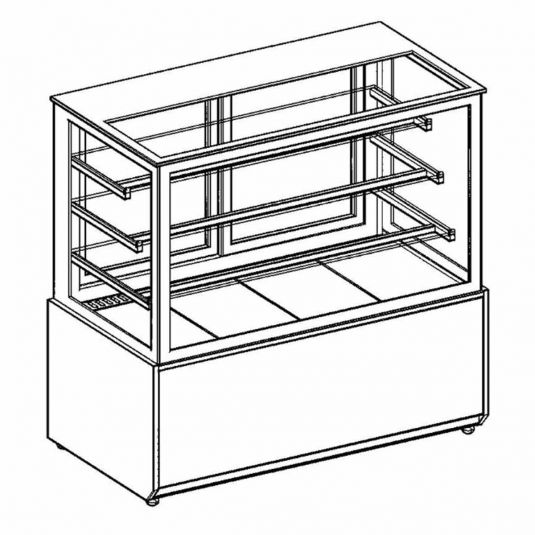 Wärmevitrine | Bordeaux-Schwarz | 1500x750x1300 mm