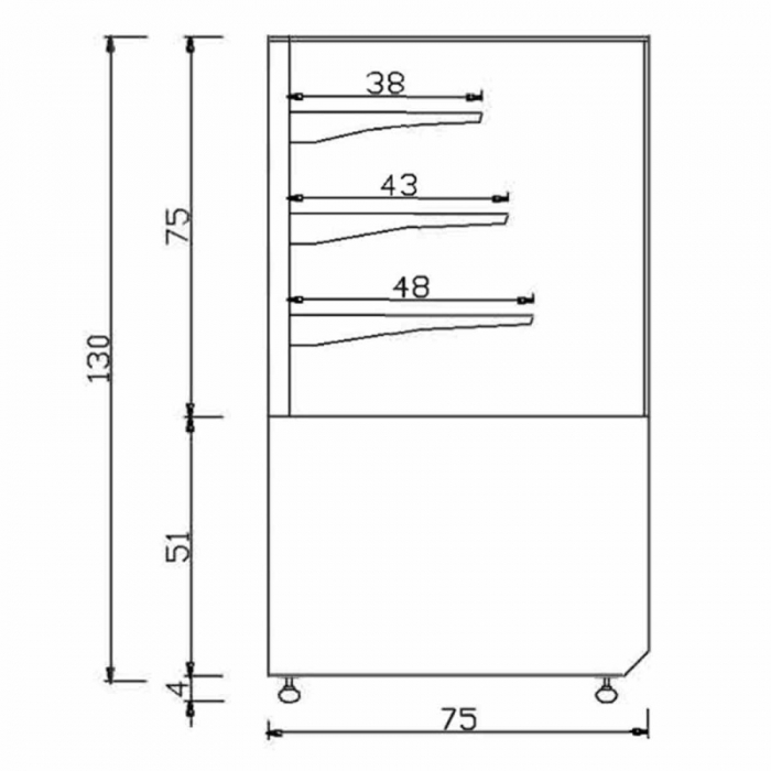 Wärmevitrine | Bordeaux-Schwarz | 1500x750x1300 mm