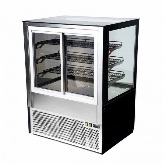 Wärmevitrine | Weiß-Schwarz | 1250x750x1300 mm