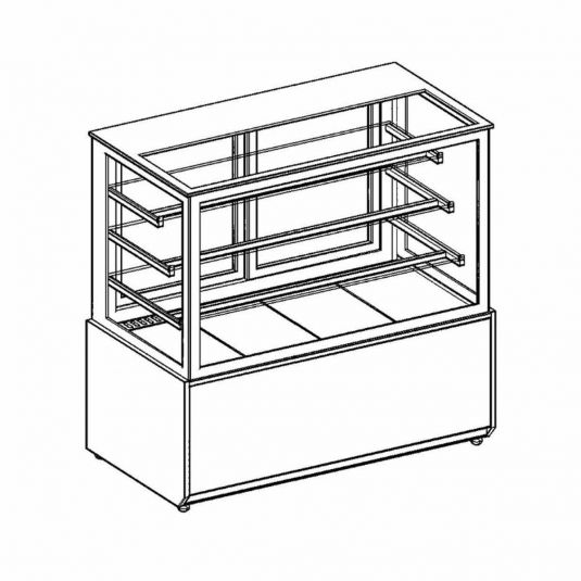 Wärmevitrine | Weiß-Schwarz | 1250x750x1300 mm