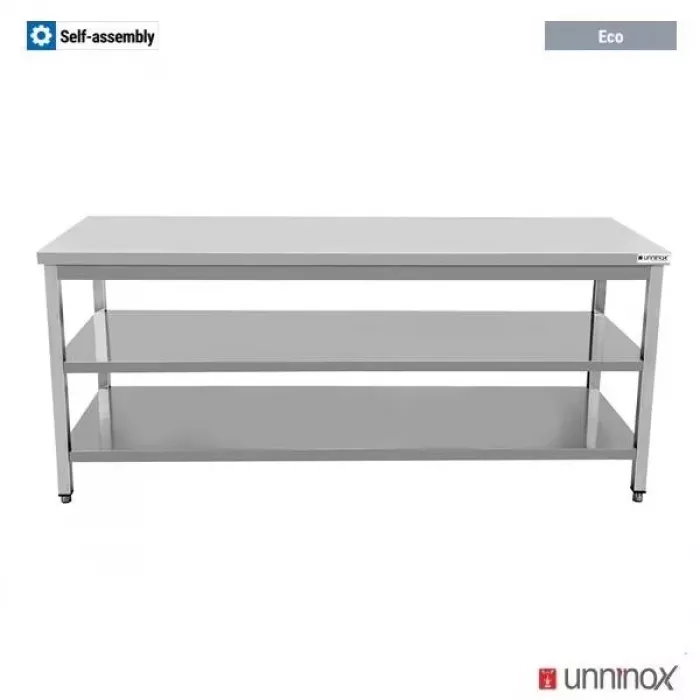 Arbeitstisch 1400x700x850mm Doppelboden ohne Aufsatzrahmen Gastronomie