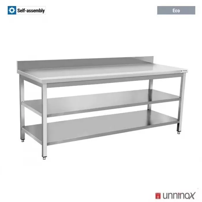 Arbeitstisch 2000x700x850 mm mit Doppelboden und Aufsatz ECO