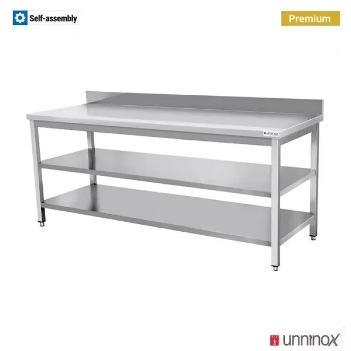 Arbeitstisch 80x70 cm mit Aufsatz und Doppelboden, Tiefe 700 mm