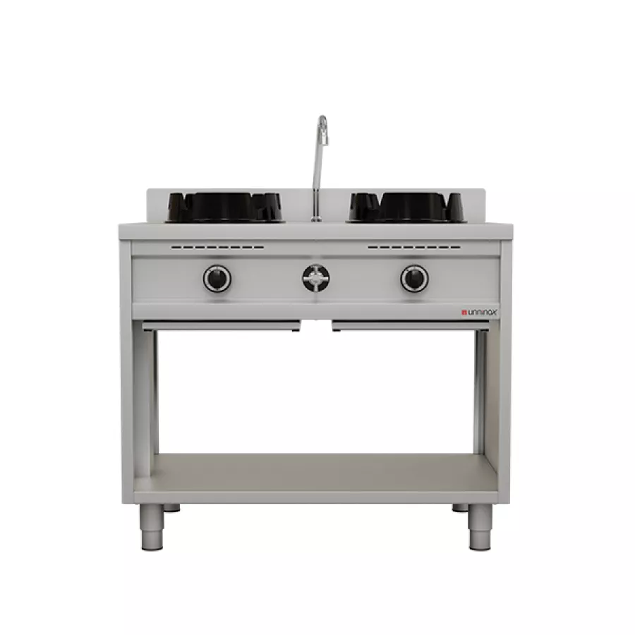 Gas-Wokherd KRT-02-M 2 Kochzonen 2x15 kW für Erdgas/Propan