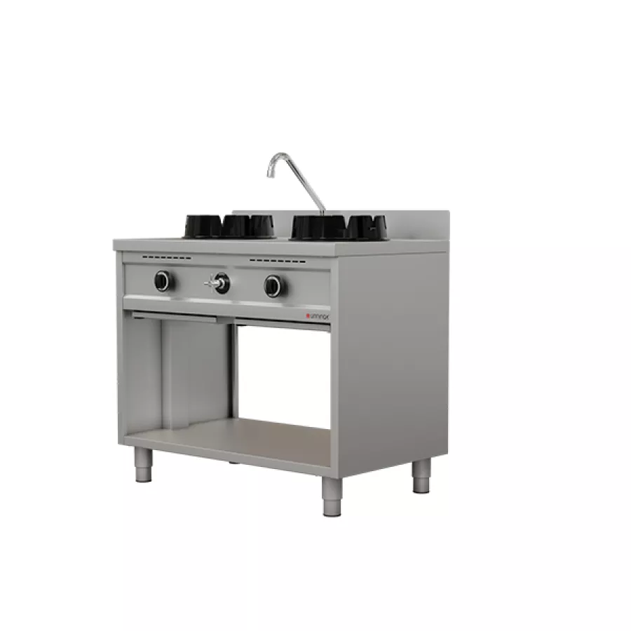 Gas-Wokherd KRT-02-M 2 Kochzonen 2x15 kW für Erdgas/Propan