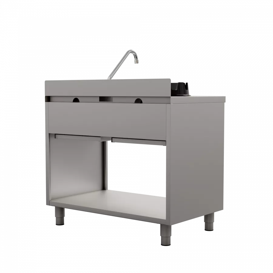 Gas-Wokherd KRT-02-M 2 Kochzonen 2x15 kW für Erdgas/Propan