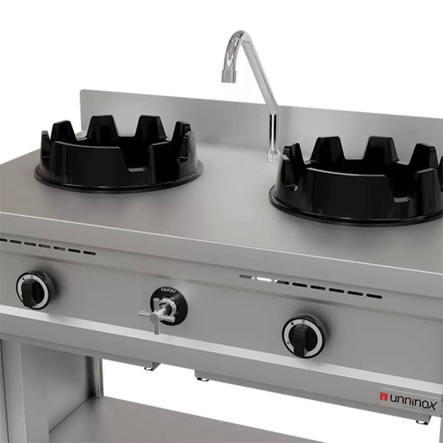 Gas-Wokherd KRT-02-M 2 Kochzonen 2x15 kW für Erdgas/Propan