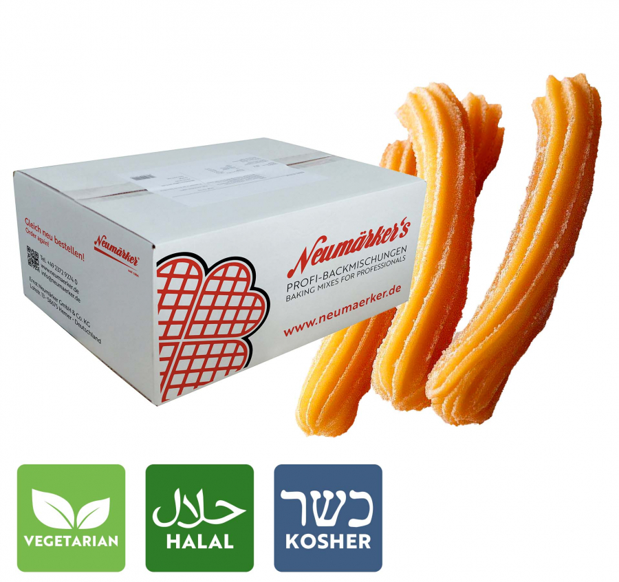Neumärker Churros-Ready-Mix | Gastro-Backmischung für Churros | Karton à 10 kg (10x 1 kg)