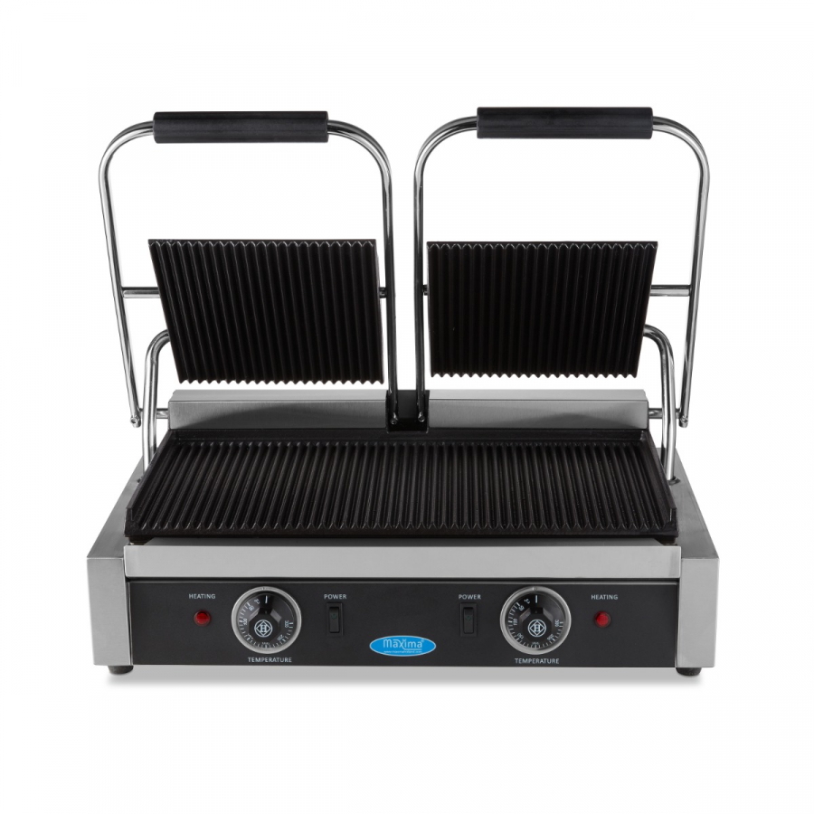 Kontaktgrill - gerillt - Doppelgrillplatte - 2 x 22 cm