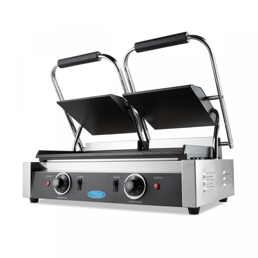 Kontaktgrill - glatte - Doppelgrillplatte - 2 x 22 cm