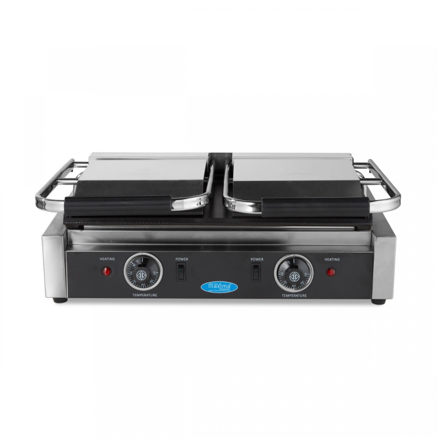 Kontaktgrill - glatte - Doppelgrillplatte - 2 x 22 cm