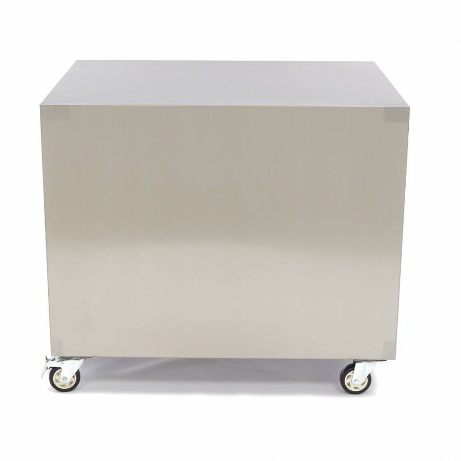 Edelstahl-Maschinentisch - 60 x 80 cm - 120 kg Tragfähigkeit - auf Rollen Edelstahl-Maschinentisch - 60 x 80 cm - 120 kg Tragfähigkeit - auf Rollen