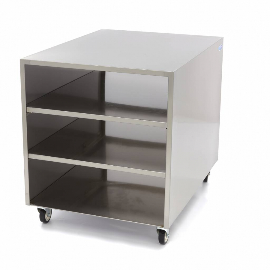 Edelstahl-Maschinentisch - 60 x 80 cm - 120 kg Tragfähigkeit - auf Rollen Edelstahl-Maschinentisch - 60 x 80 cm - 120 kg Tragfähigkeit - auf Rollen