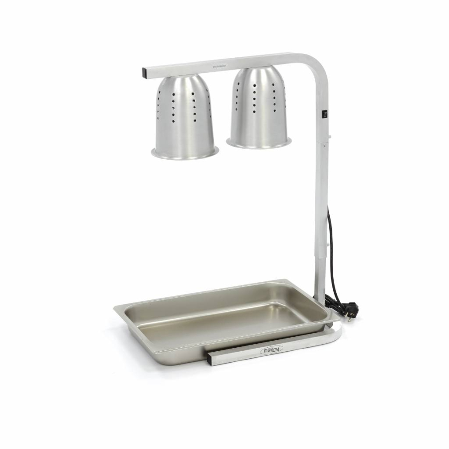 Verwarmingslamp 2 lampen inclusief 1 x 1/1 GN bak - Gastrohot