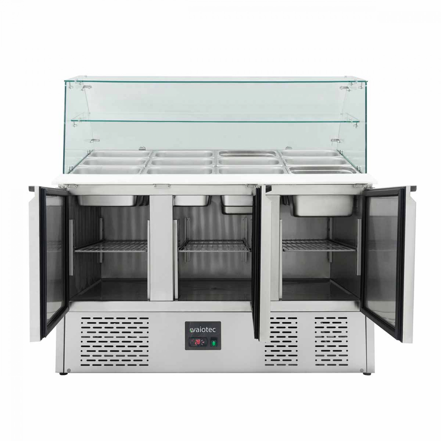 EASYLINE Saladette 700 / 3-fach mit eckigem Glasaufsatz